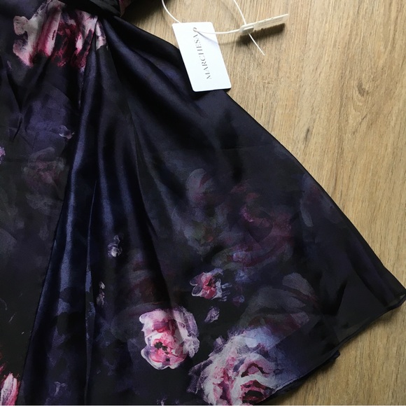 NWT Marchesa Notte Floral Cocktail Wrap Dress - Picture 11 of 16